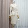 Style Latte Women S No Collar Peplum Jacket Skirt Two Piece Setup Suit