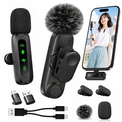 BluwieBroka Wireless Lavalier Microphone for Sound Compatible with Simultaneous Use by Two Instant LED Noise Automatic Reverb 7 Hours Continuous Mini