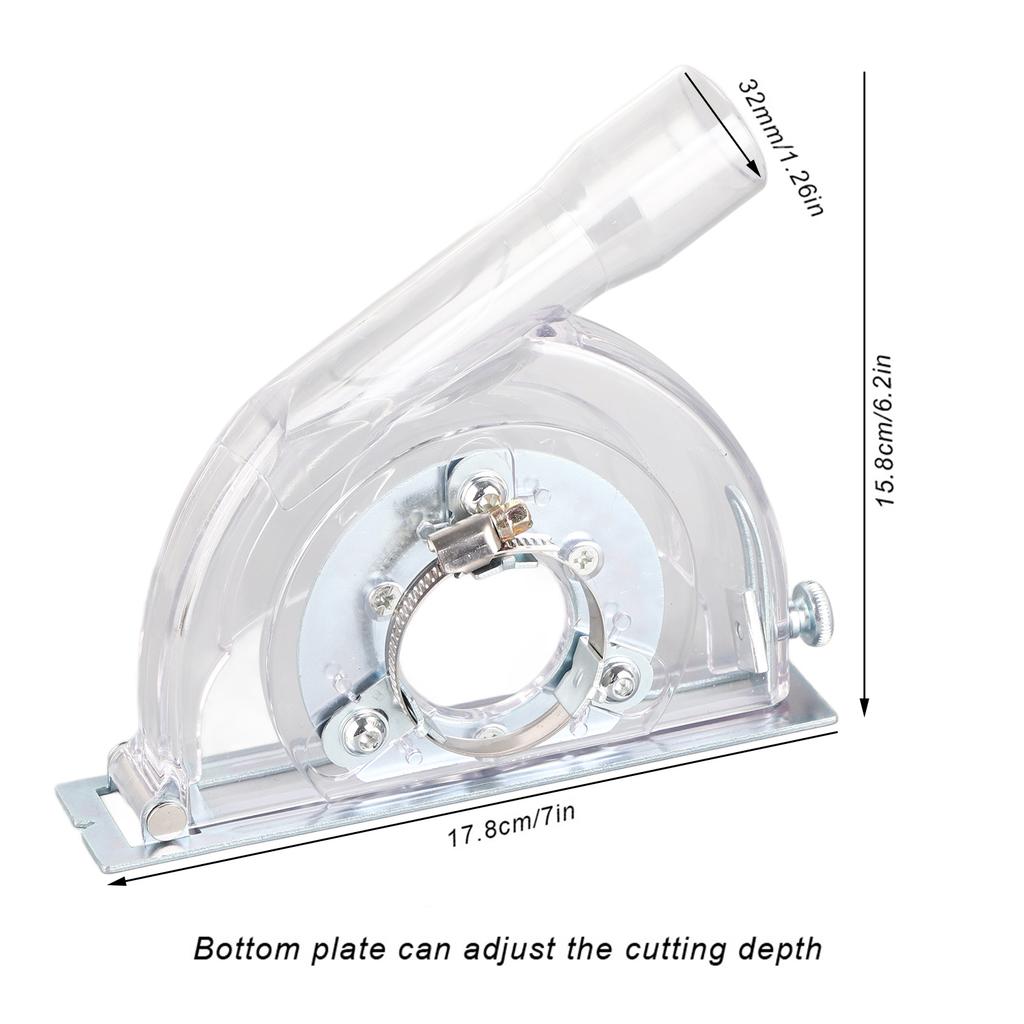 Dust Shroud Cutting Dust Cover Grinding Shroud for 100/125/150mm Angle Grinder & 115/125mm Saw Disc
