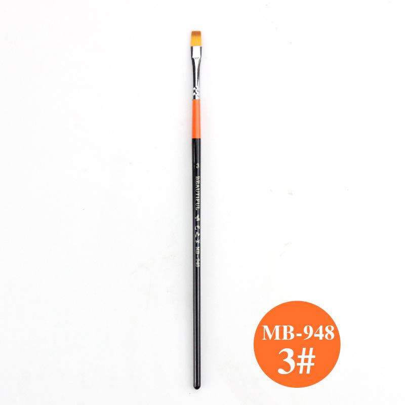 Yi Zhi Bi 948 Nylon Flat Brush for Art: Sketching, Manga, Gouache, Oil, Acrylic, Watercolor