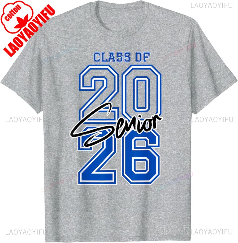 Class of 2026 Senior Gift Happy 2026 Graduation TShirt Simple Letters Style Regular Short Sleeve Unisex Allmatch Shirts