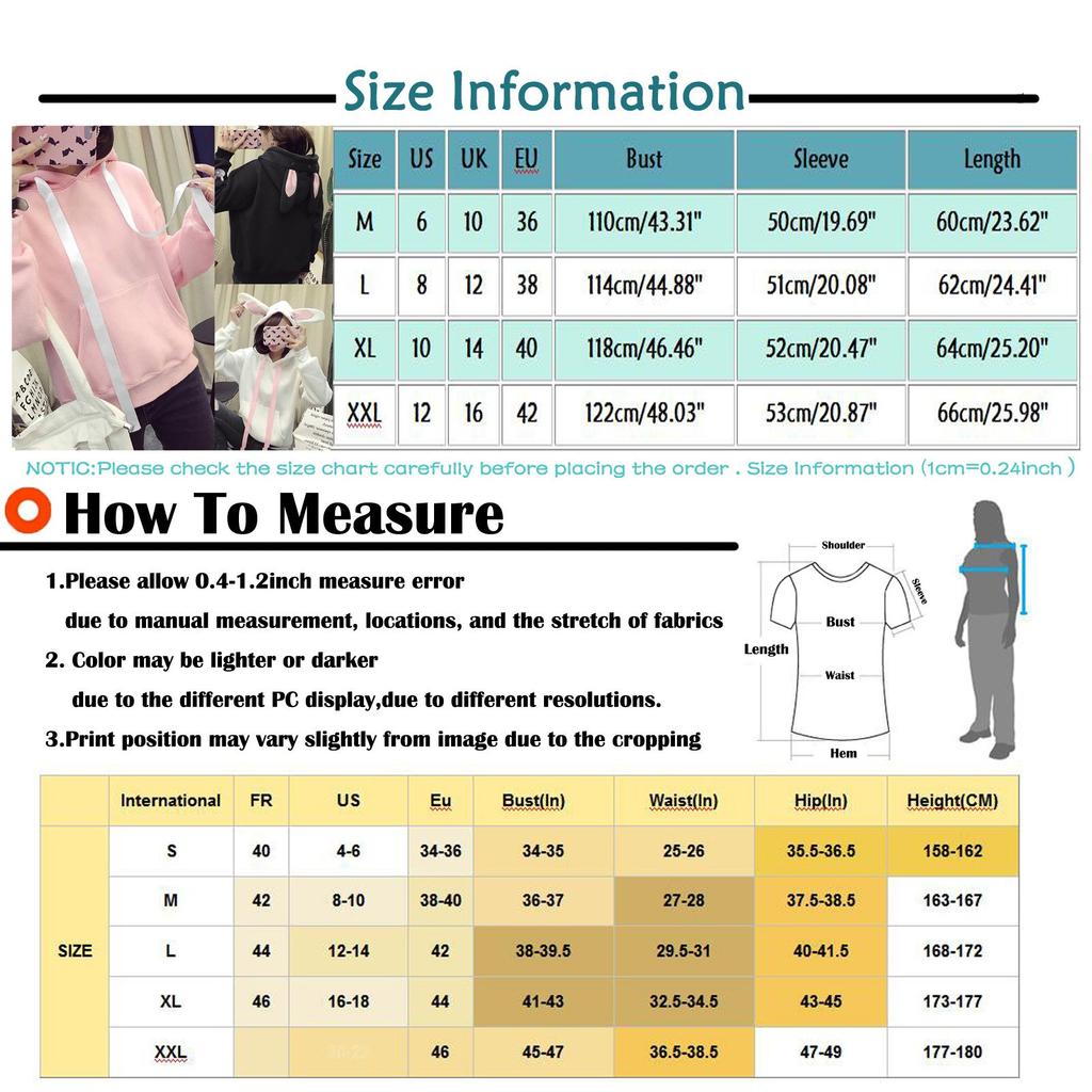 Fashion Women  Ears Top Hoodie Long Sleeve Blouse Loose Sweatshirt