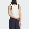 Adidas Logo Embroidered Colorblock Round Neck Sports Tank Women Tops Han-Jade-White JI6881