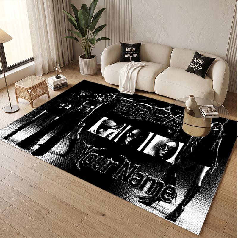 Custom Name Crystal Velvet Rug,aespa Comfortable Anti Slip Floor Mat For Room Decoration