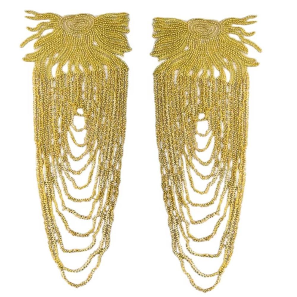2Pcs DIY Sewing Patch Sequin Shoulder Ornaments Shoulder Applique  Fashion Accessories