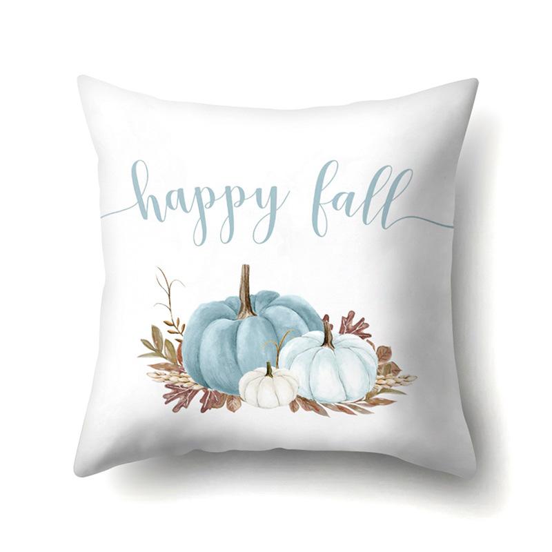 Thanksgiving Pillowcase Blessing Maple Leaf Pumpkin Sofa Cushion Cover Office Home Living Room Pillowcase