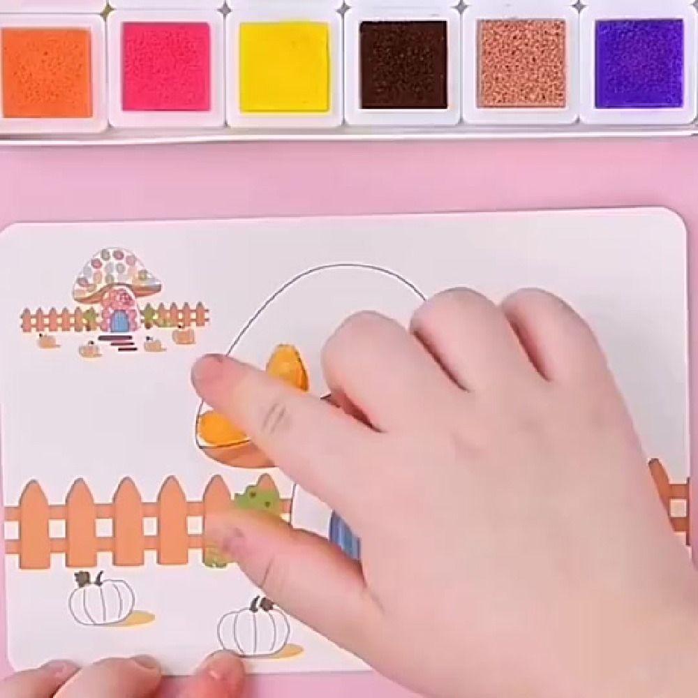 Cartoon Animal Drawing Coloring Books Creative Finger Painting Set Finger Art Drawing Book  Toddler