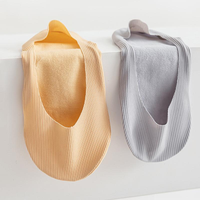 5 Pairs Women's Socks Summer New Ice Silk Breathable Slippers Socks Invisible Solid Color Seamless Non-slip Socks Ladies Comfort