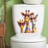 Cool Giraffe with Sunglasses Toilet Seat Sticker Bathroom Decor Removable Waterproof Decal