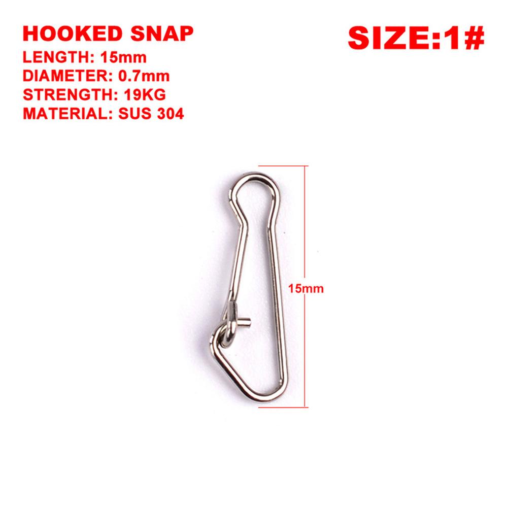 100PCS/Set Stainless Steel Fishing Pin Cucurbit Shape Hooked Snap Pin
