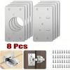 8PCS Hidden Door Hinges For Cabinet Door Installation Kitchen Cabinet Door Fixing Plate Furniture Hardware