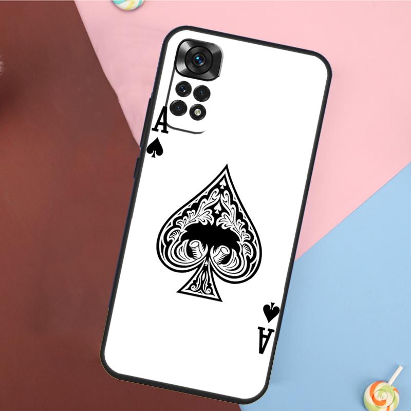 Ace of spades Poker Card Cover For Xiaomi Redmi Note 13 Pro 14 12 11 9 10 9S 10S 11S 12S Redmi 14C 10C 12C 13C Case