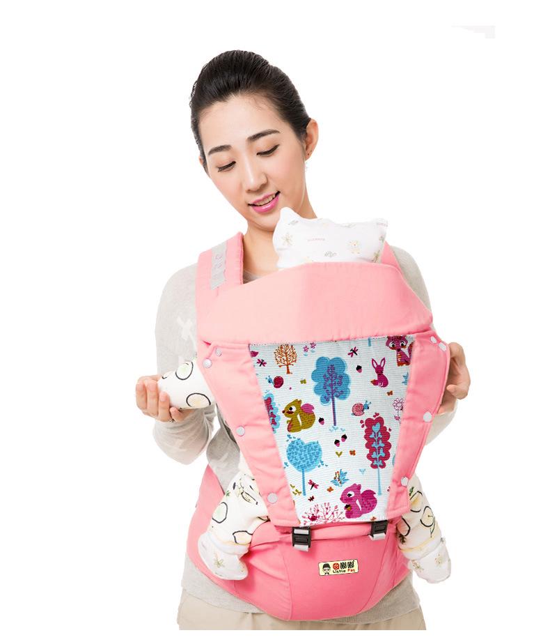 

Многофункциональная переноска для ребенка с дышащим поясным сиденьем и регулируемыми плечевыми лямками розовый