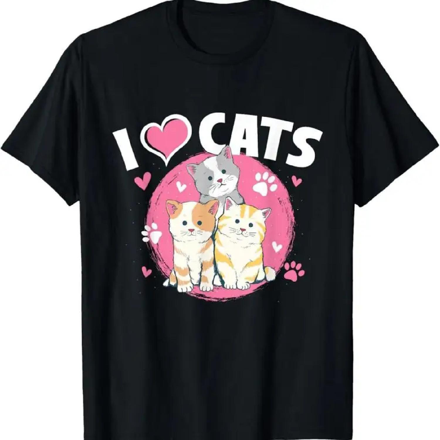 Я Люблю Кошек Любитель Кошачьих Животных Владелец Питомца Ветеринар Футболка S
