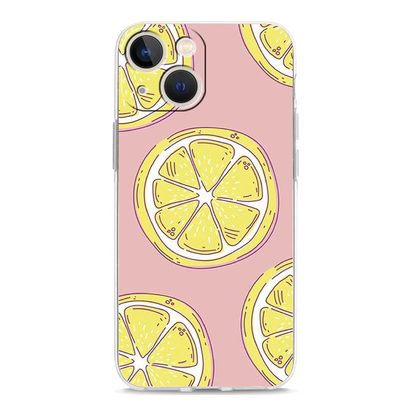 Mediterranean Lemon Luxury Transparent Soft Phone Case For iPhone 14 13 12 11 Pro Max XS X XR SE 7 8 Plus Shockproof Clear Cover