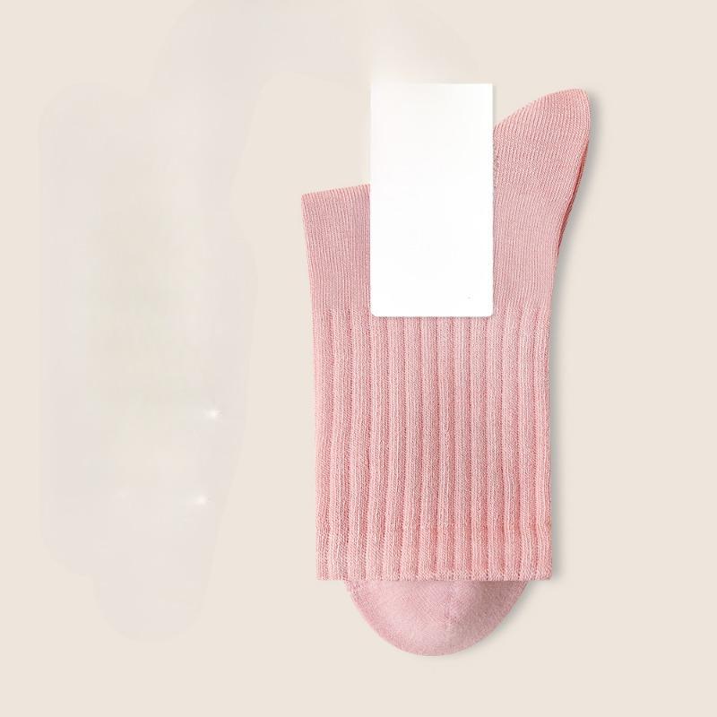 Female Spring and Autumn Leisure Pure Cotton Anti Pilling Sweat Absorbing Boneless Sports Tube Socks