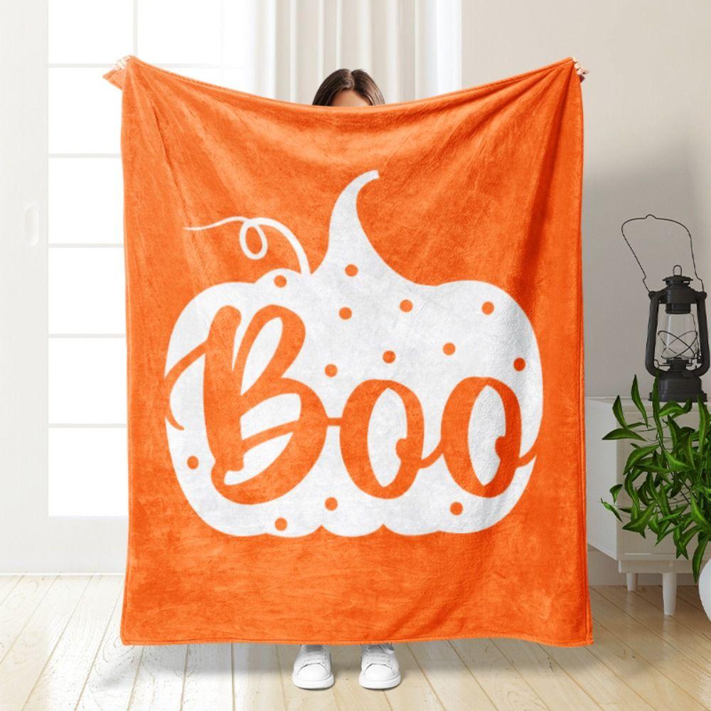 Bat Halloween Decor Spider Flannel Blanket Cozy Halloween Blanket Pumpkin  Office