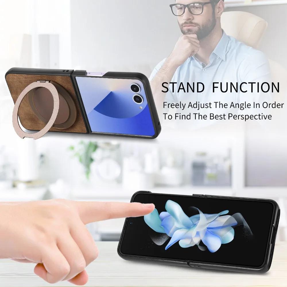 360° Rotating Invisible Kickstand Magnetic Cover Phone Case For Samsung Galaxy Z Flip 7 6 5 4 3 Flip7 Flip6 Flip5 Flip4 Flip3 5G