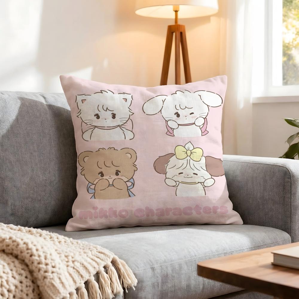 Character Mikko Cushion Cover 1Pcs Decorative Covers Soft Cushion Case For Sofa Couch Decor 40X40 45X45 Pillowcases