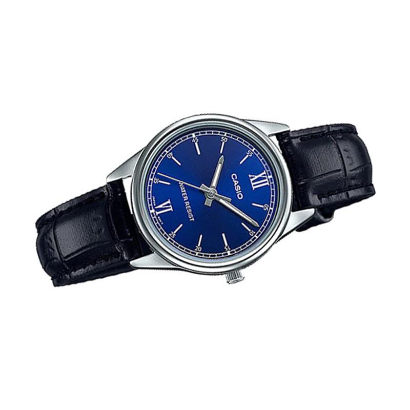 Casio STANDARD series life waterproof quartz movement leather strap Japanese and Korean watch 3428.27.5mm men's watch blue dial LTP-V005L-2B