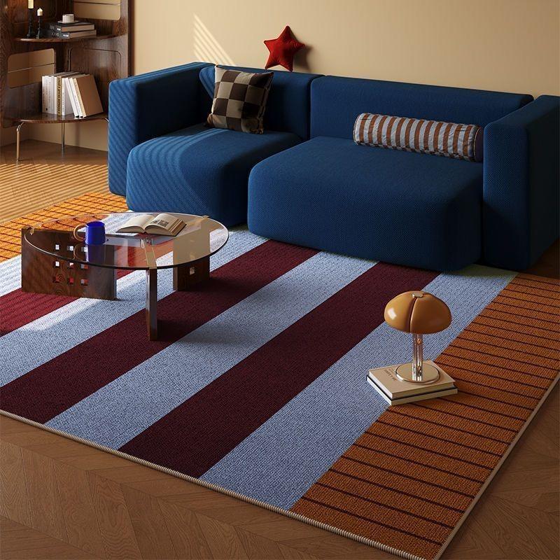 Vibrant Striped Carpet Living Room Decoration Bedroom Carpet Sofa Area Rug Big Size Coffee Tables Mat Non-slip Home Decor