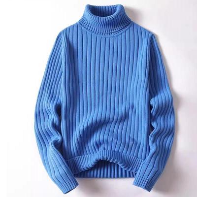 Maglione da Uomo Spesso a Collo Alto in Cotone - Invernale Casual a Tinta Unita Lavorato a Maglia in Lana, Disponibile in Taglie Forti