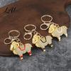 Wear-resistant Keyring Zodiac Keychain with Rhinestones Sheep Design Bag Pendant Chinese New Year Lucky Astrology Goat Accessory Key Charm,