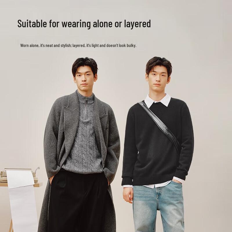 Men's Coarse Knit Wool & Cashmere Blend Sweater