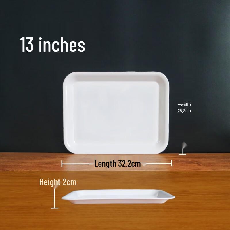 Handton 13-inch Melamine Slanted Edge Serving Trays (10-Pack)