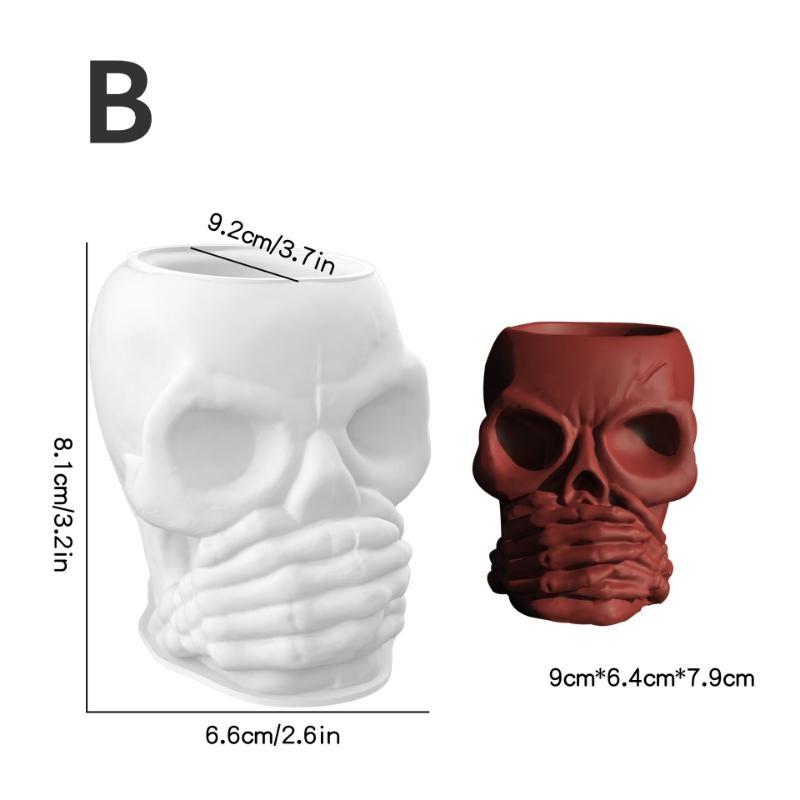 Diy Crystal Drop Glue Potted Gypsum Halloween Skull Silicone Mold Three-dimensional Pumpkin Decoration Mold