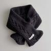 Solid Color Children Knitted Scarf Trendy Winter Cross Muffler Kids Woven Neckerchief  Outdoor