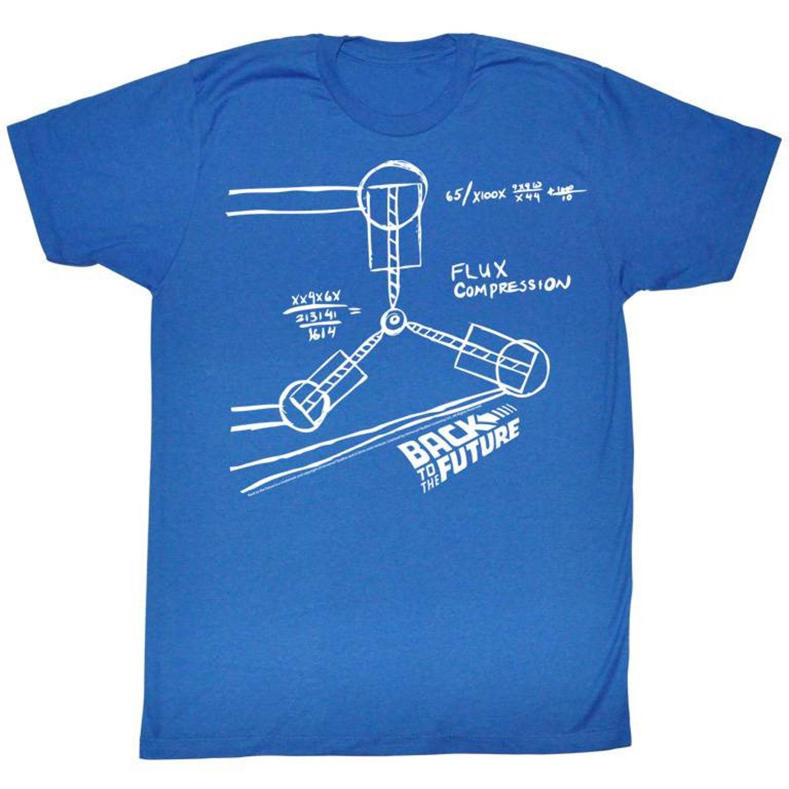 Back to the Future Flux Sketch Royal Adult T-Shirt L