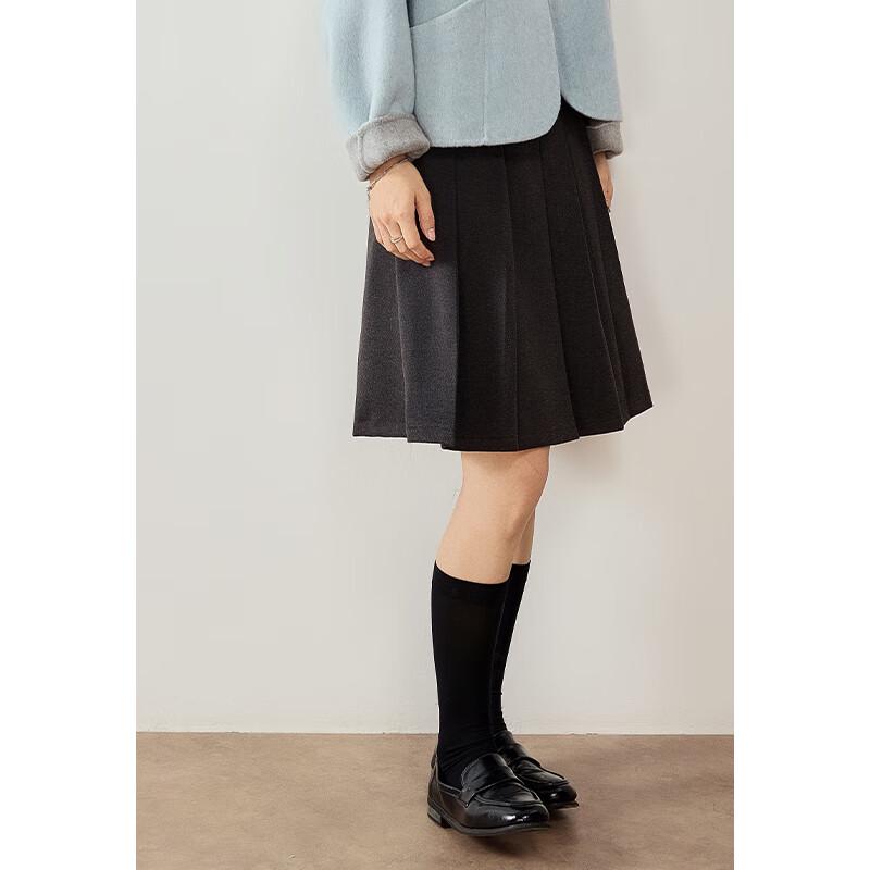 VICTORIA&VERA Women's MIU Style Pleated A-Line Skirt