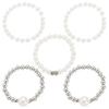 Exaggerated Layered Pearl Bead Bracelet Set for Women