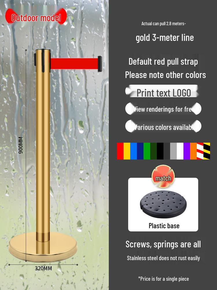 Retractable Queue Barrier Post with Belt