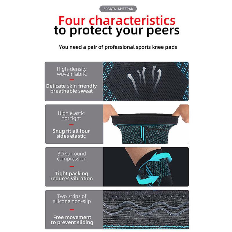 1PC Compression Knee Brace Workout Knee Support for Joint Pain Relief Running Biking Basketball Fitness Knitted Knee Pads Sleeve