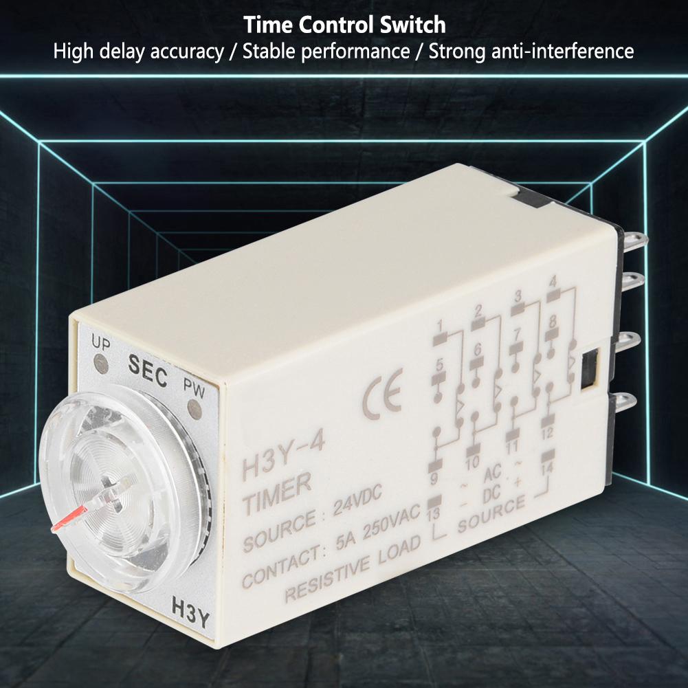 H3Y 4 Time Relay Pointer Control Delay Timer Control Switch 14 Pin 24VDC (30S)