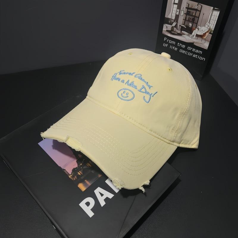 Spring and Summer New Letter Embroidery Hole Soft Top Baseball Cap Children Small Fresh Simple Curved Brim Cap Couple Tide