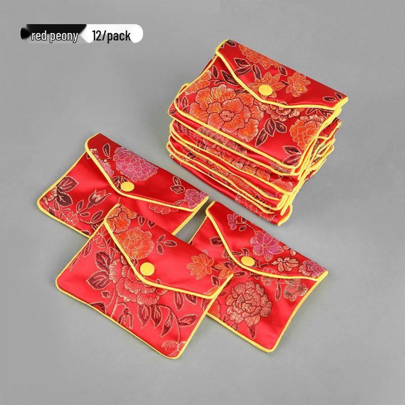 Brocade Zipper Jewelry Pouches and Boxes - Cloth Bracelet Bags for Jewelry Packaging