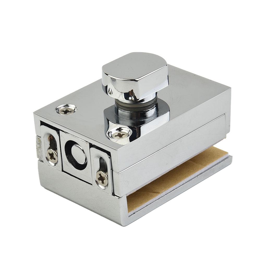 Glass Door Lock Shower Latch Lock Bolt Home Bathroom Toilet No Punching Single Door Ground Lock Zinc Alloy Latch Hardware