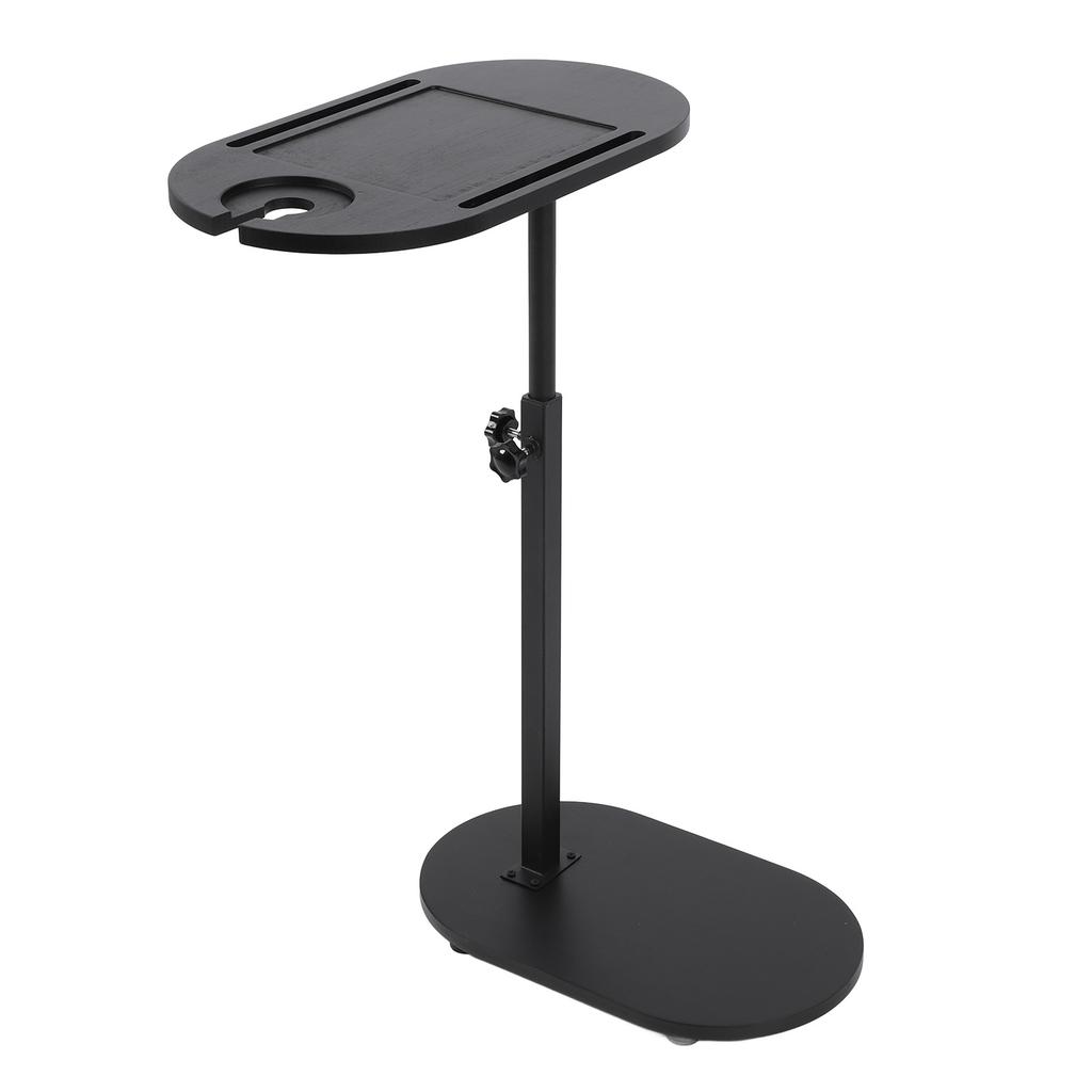C Shaped Side Table Adjustable Height Versatile 360 Degree Rotation Wooden C Shaped Coffee Table
