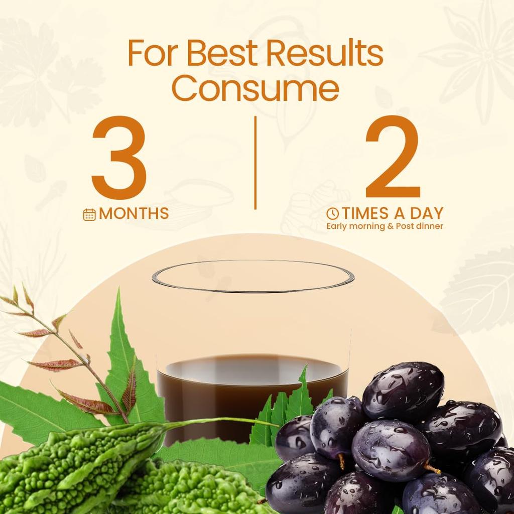 KRISHNA'S HERBAL & AYURVEDA Ayurvedic Detox Juice 1000 ml Karela Jamun Neem Giloy for Liver Detox & Body Cleansing