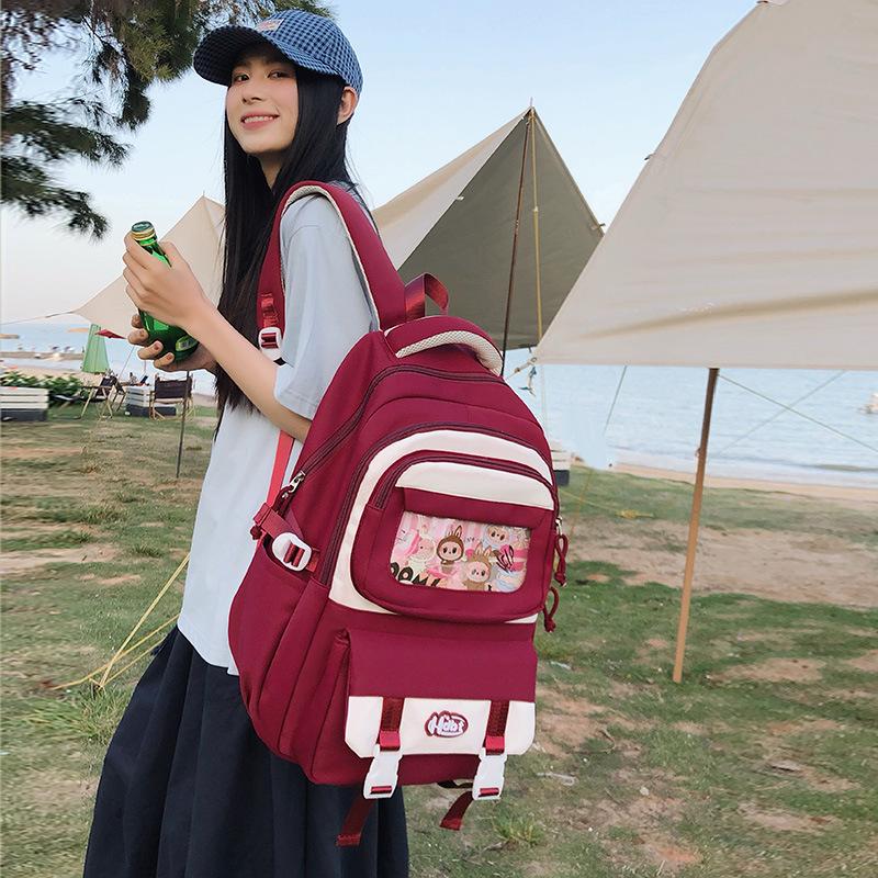 School bag, high value, fresh, cute and transparent, early high school students, light commuting, fashionable and versatile