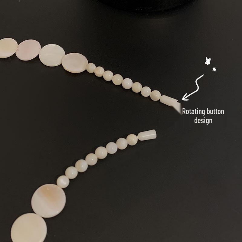 White Seashell Graduated Necklace - Women's High-End Design