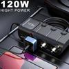 3 In 1 Car Charger Adapter PD 3 Socket Cigarette Lighter Splitter Charge Independent Switches DC Cigarette Outlet