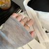 Super Fairy Silver Flake Elastic Beaded Pearl Ring for Women: Handmade, Versatile, Stackable, Creative Daily Wear Index Finger Ring.