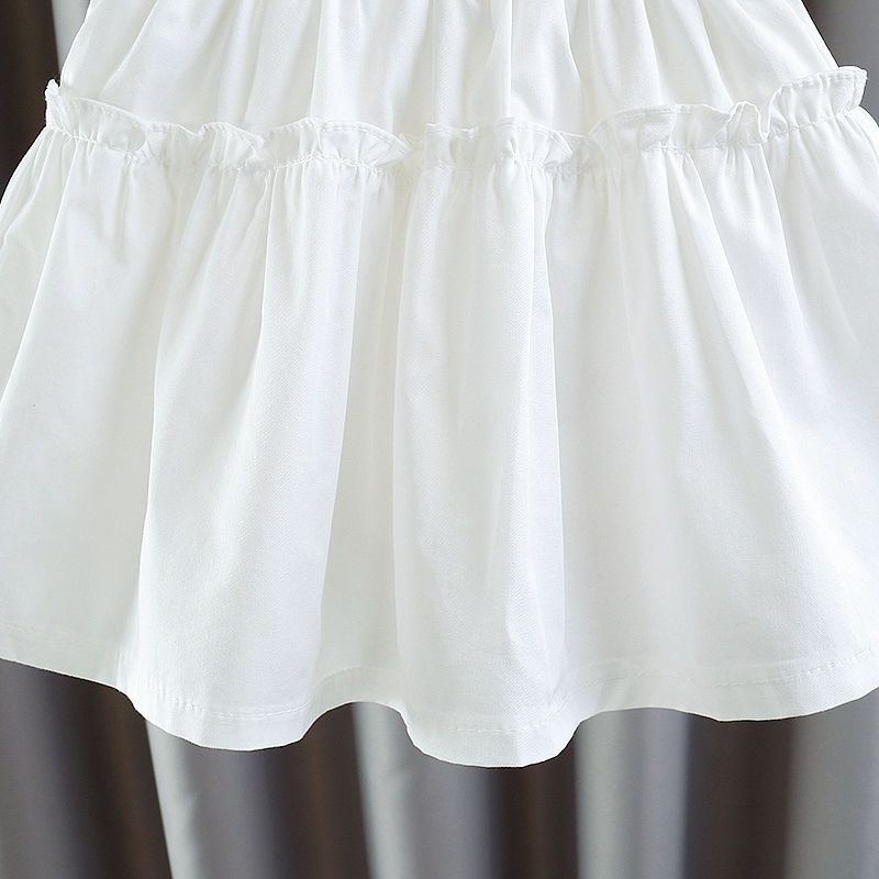 Girls' Half Length Skirt Summer New Mid Size Children's Clothing Pants Half Length Skirt Children's White Short