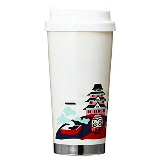 STARBUCKS Kolekce You Are Here Nerezový hrnek JAPAN 473ml Japonský styl Hora Fudži Třešňový květ Daruma Bonsai Hrad Ramen Sushi Lokální