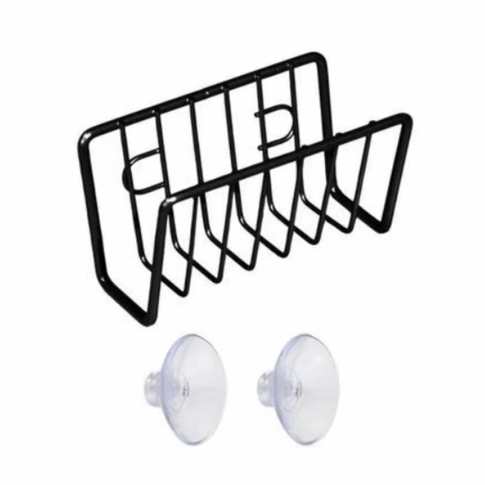 

Suction Cup Sponge Holder No-Drill Sink Sponge Rack Sink Shelving Countertop Storage чорний