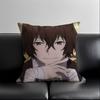 B-Bungo Stray Dogs Pillow Case Anti-Dustmite Pillowcase Invisible Zipper Silky Short Plush Sofa Cushion Cover
